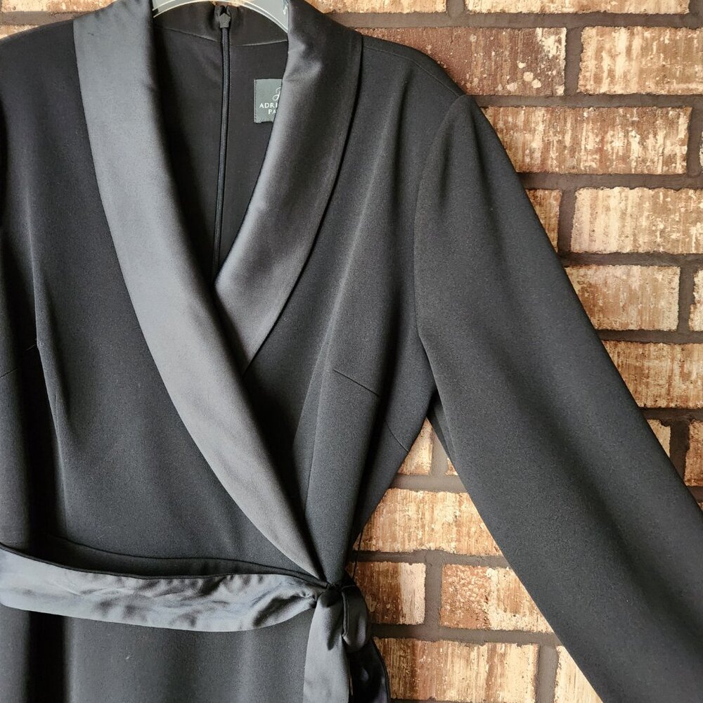 Adrianna Papell Black Tuxedo Dress Size 14 NWT - Picture 4 of 11